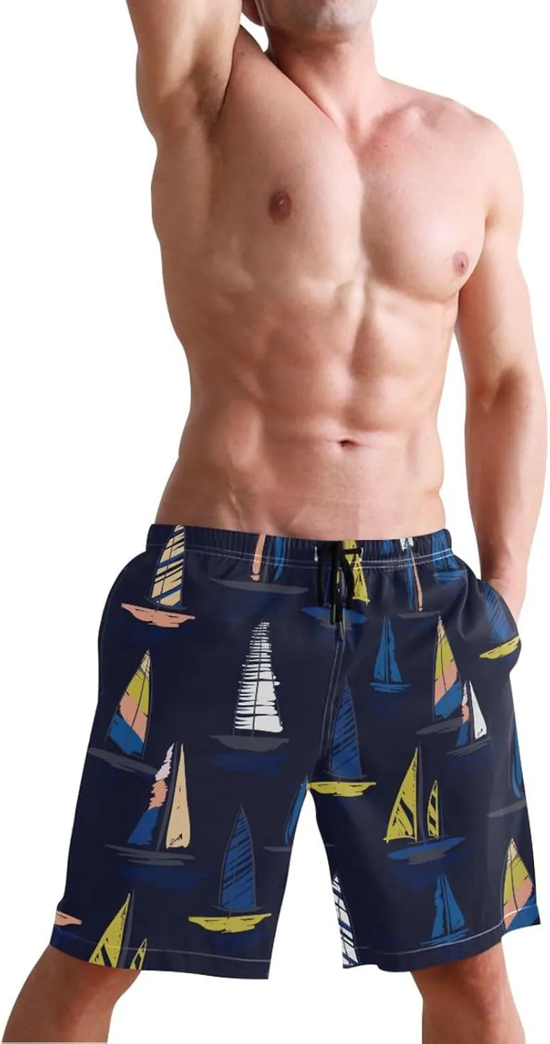 susiyo Summer Colorful Wind Surf Mens Swim Trunks Quick Dry Board Beach Shorts Swimwear