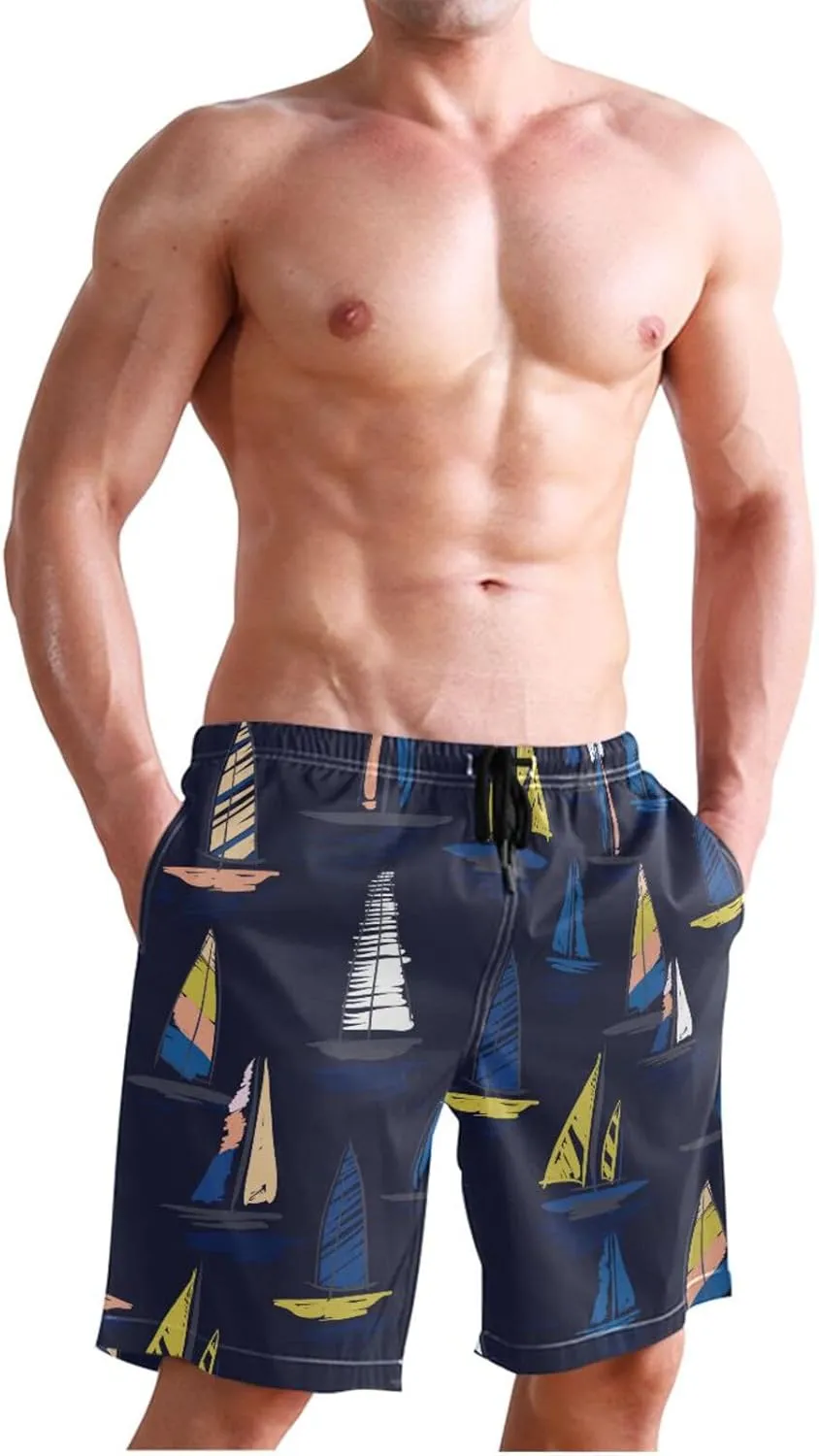 susiyo Summer Colorful Wind Surf Mens Swim Trunks Quick Dry Board Beach Shorts Swimwear