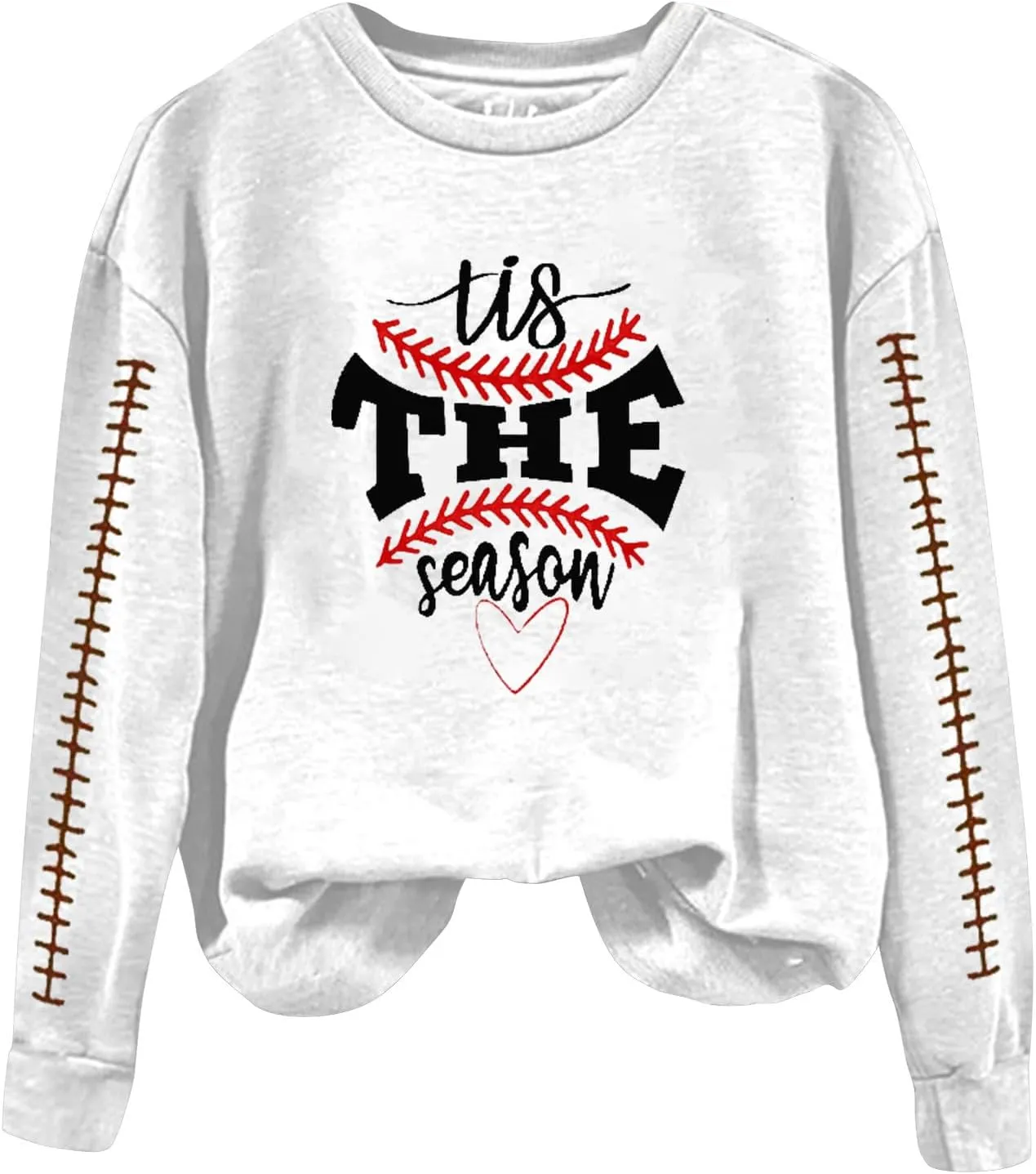 Sweatshirt For Women Fashion Basball Pullover Tops Crewneck Sweat Shirt Fall Winter Long Sleeve Casual Y2K Sweater Shirt