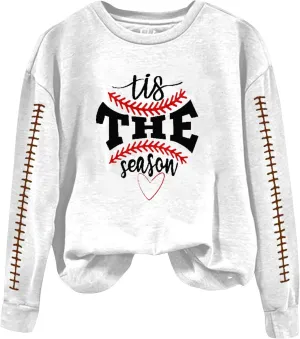 Sweatshirt For Women Fashion Basball Pullover Tops Crewneck Sweat Shirt Fall Winter Long Sleeve Casual Y2K Sweater Shirt