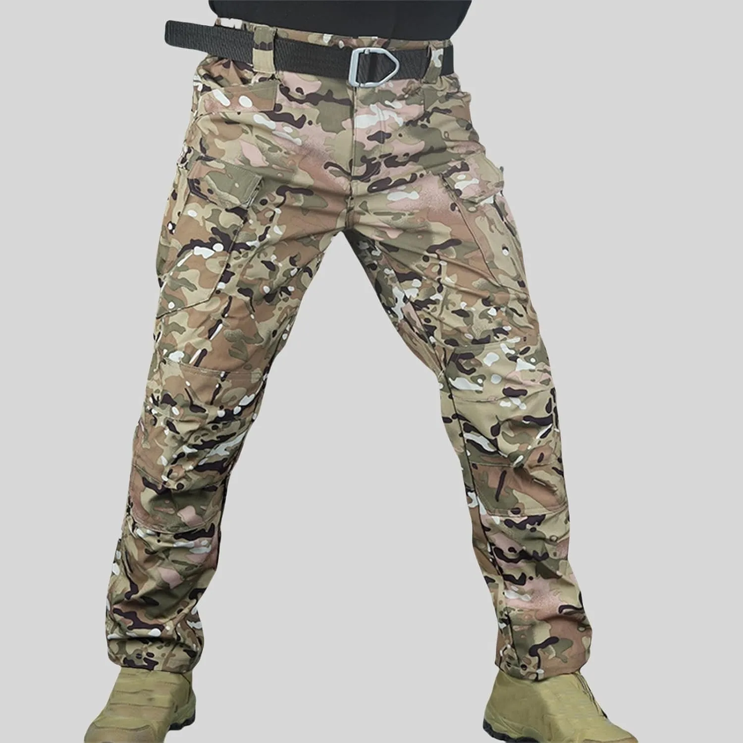 Tactical Cargo Pants Mens Relaxed Fit Flex Ripstop Cargo Pants Outdoor EDC Hiking Work Pants with Multi Pockets
