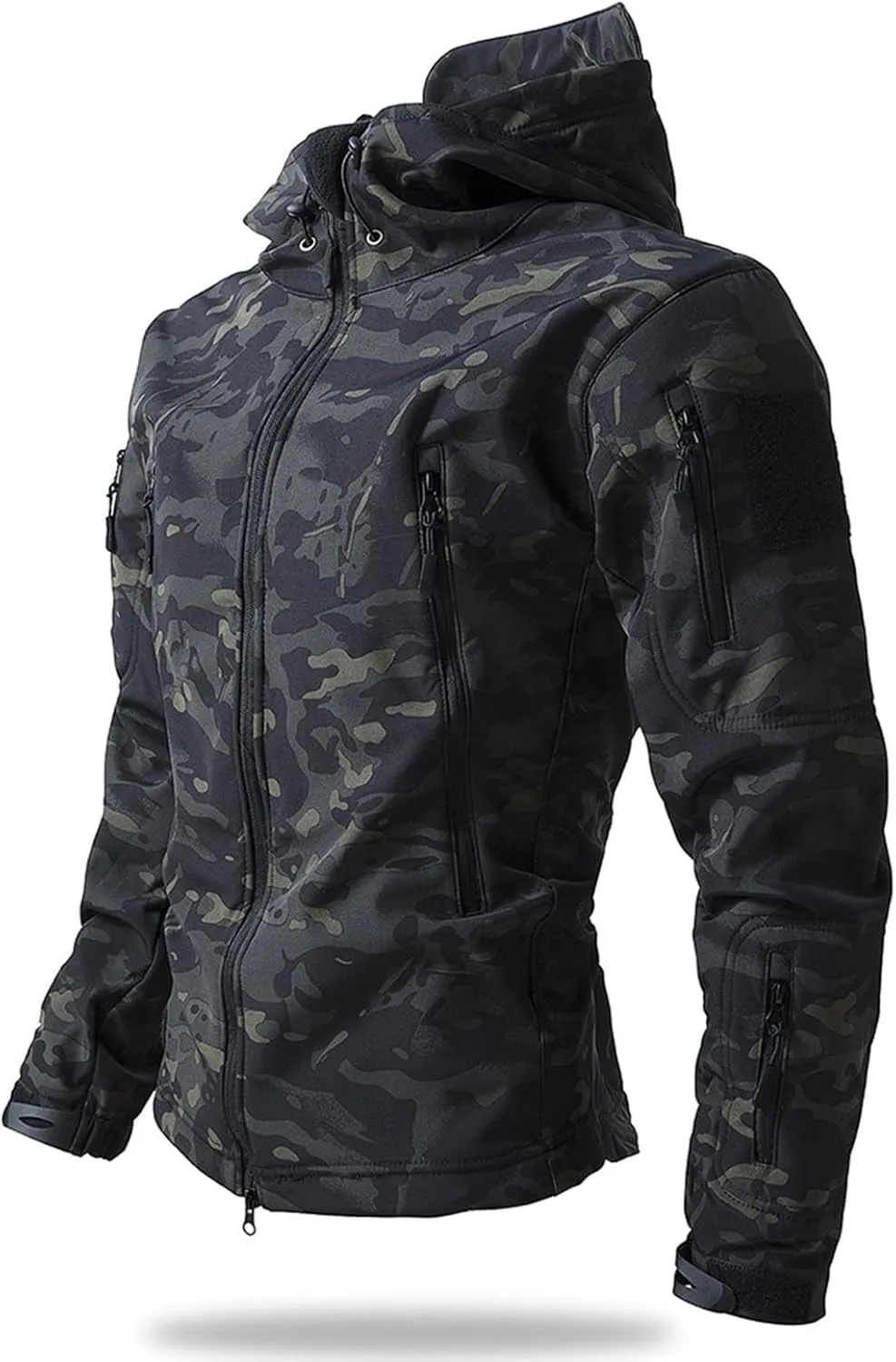 Tactical Hoodie for Men Softshell Fleece Lined Jacket Insulated Thermal Military Jacket Waterproof Warm Coat Tops