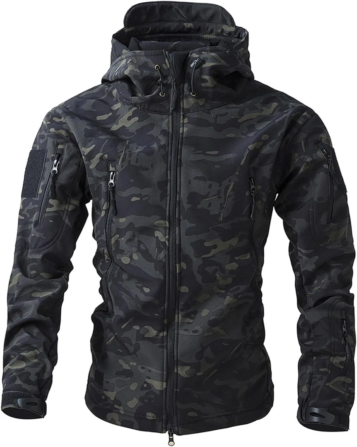 Tactical Hoodie for Men Softshell Fleece Lined Jacket Insulated Thermal Military Jacket Waterproof Warm Coat Tops