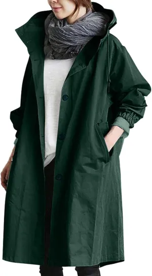 TARIENDY Rain Jacket for Women Trendy 2025 Hooded Windbreaker Lightweight Raincoat Outdoor Hiking Sportswear Travel Jacket