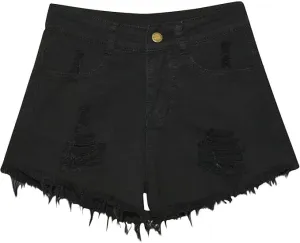 Teen Girls Summer Jeans Shorts for Women Y2K Plus Size Waisted Stretchy Ripped Jean Shorts with Pockets