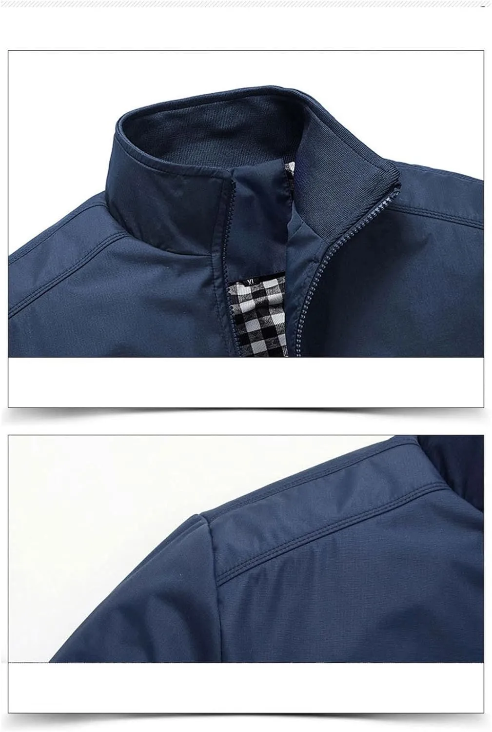 Thatrich Men's Sports Shell Jacket Lightweigh Flannel Lined Windbreaker Slim Fit Zip Up Jacket Casual Outwear Bomber Jackets