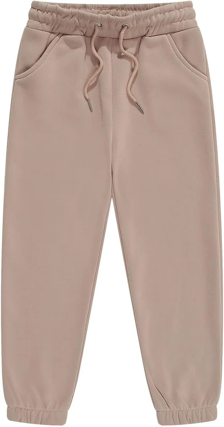 Toddler Boys Aesthetic Sweatpants Drawstring Pockets Plain Kids School Pants Athletic Casual Joggers Elastic Waist