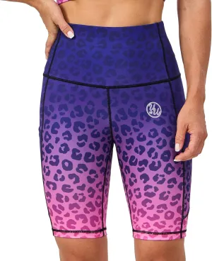 UIUO-UIPEU High Waisted Biker Shorts for Women Workout Athletic Leggings Running Printed Yoga Shorts