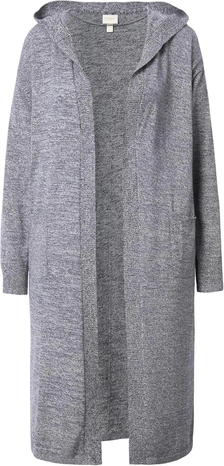 Ulla Popken Womenswear Plus Size Curvy Eco Cotton Longline Open Shape Cardigan 832774