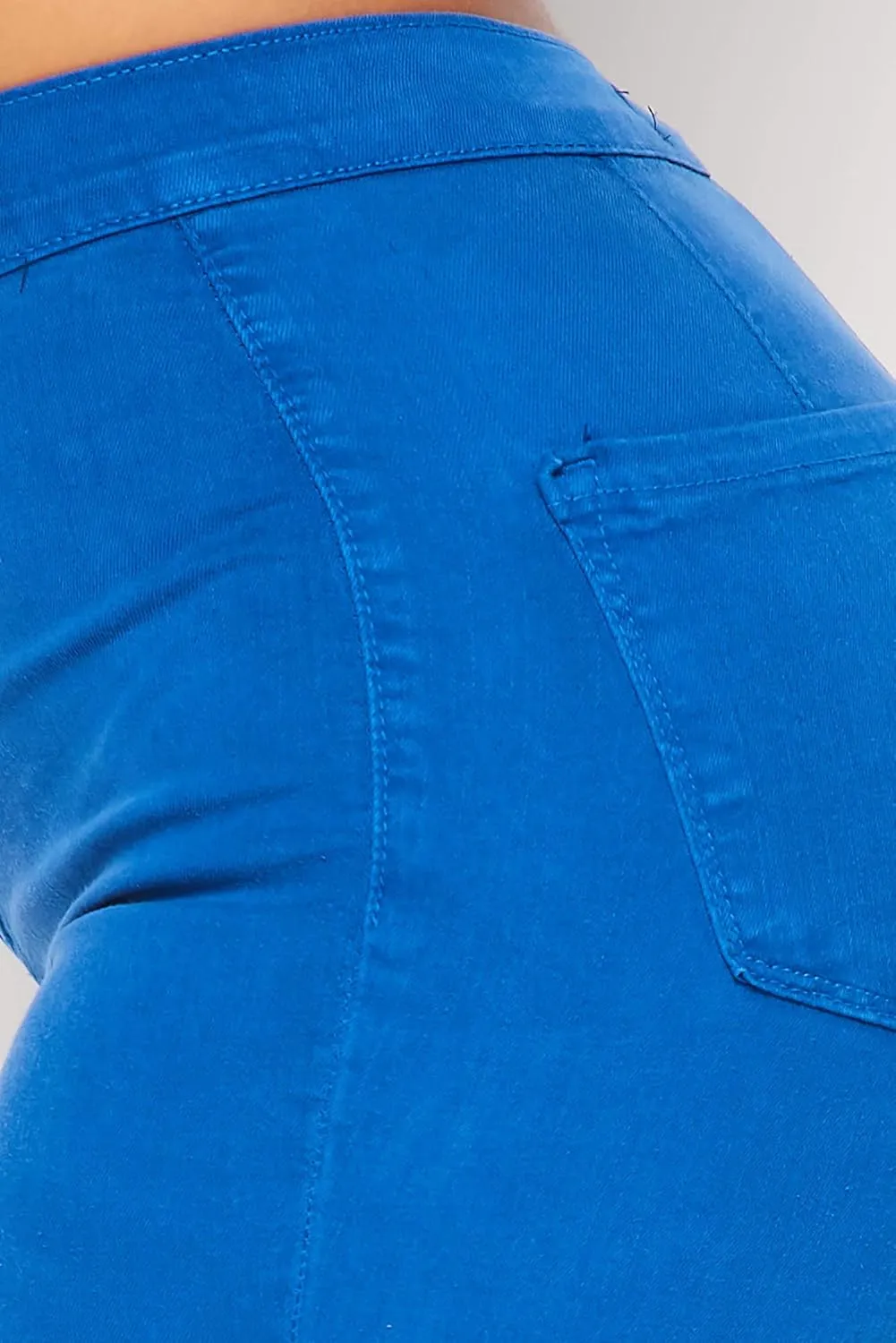 Vibrant Women's Juniors Bell Bottom High Waist Fitted Denim Jeans