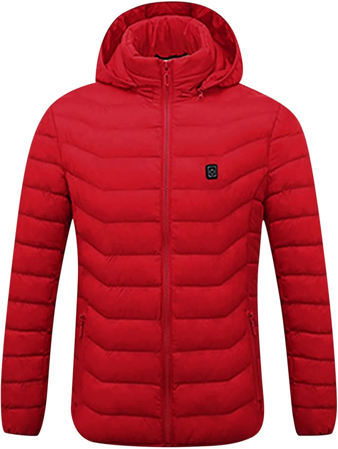 Winter Coats for Women Heated Puffer Jacket Winter Outdoor Hiking Skiing Insulated Coat Warm Long Sleeve Padded Outwear