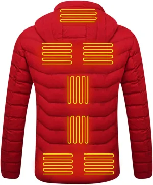 Winter Coats for Women Heated Puffer Jacket Winter Outdoor Hiking Skiing Insulated Coat Warm Long Sleeve Padded Outwear