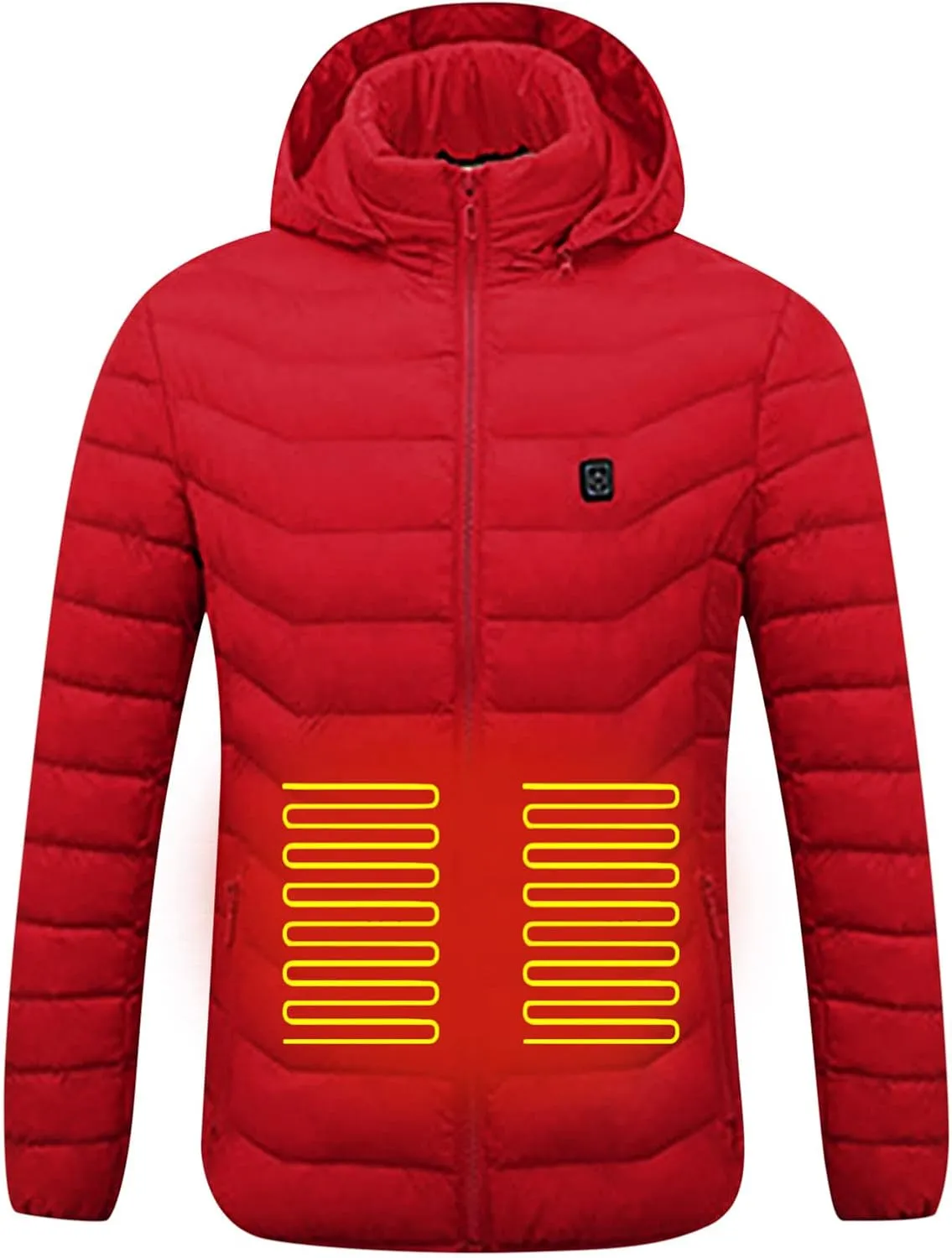 Winter Coats for Women Heated Puffer Jacket Winter Outdoor Hiking Skiing Insulated Coat Warm Long Sleeve Padded Outwear