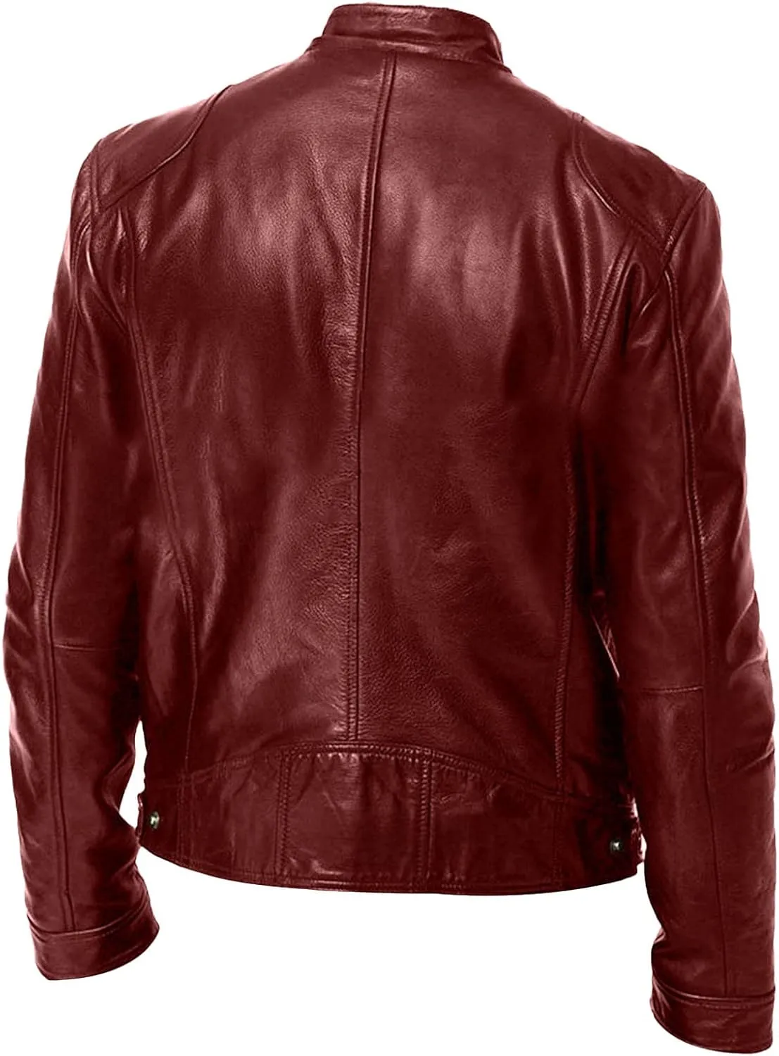 Winter Jackets for Men Real Lambskin Leather Biker Jacket - Quilted Cafe Racer Zip Up Moto Jackets Men