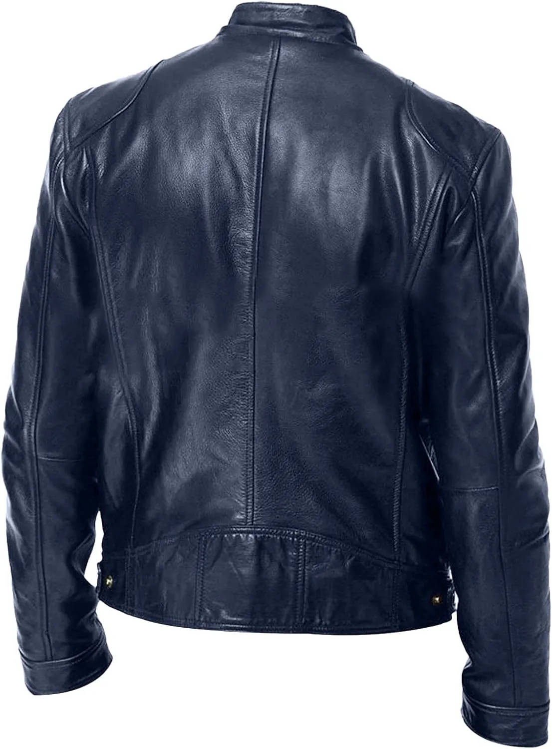 Winter Jackets for Men Real Lambskin Leather Biker Jacket - Quilted Cafe Racer Zip Up Moto Jackets Men