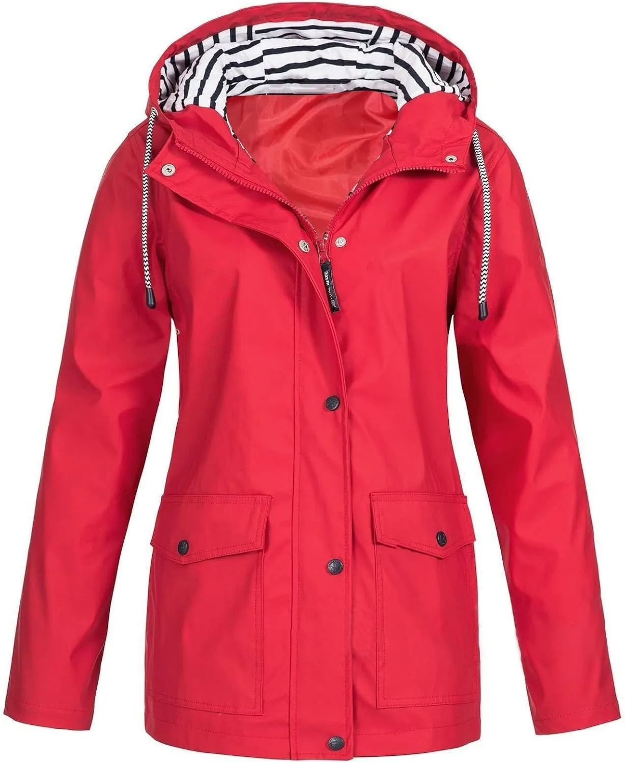 Wkishenl Womens Rain Coats Waterproof with Hood Summer Fall Active Outdoor Raincoats Comfy Lightweight Zip Up Rain Jacket