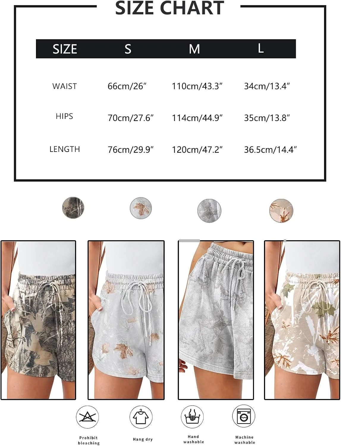 Women Camo Sweat Shorts High Waisted Drawstring Lounge Shorts Maple Leaf Cheetah Print Athletic Shorts with Pockets