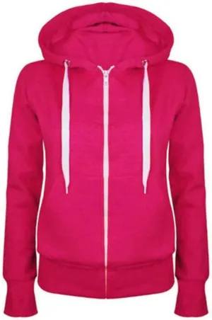 Womens Basic Hoodie Jackets Fall Winter Zip up Warm Outerwear Sweatshirt Ladies Loose Going Out Coats with Pockets