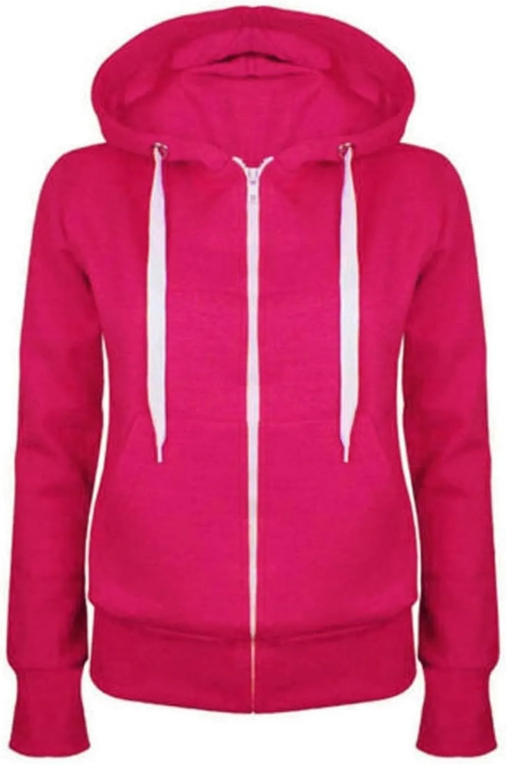 Womens Basic Hoodie Jackets Fall Winter Zip up Warm Outerwear Sweatshirt Ladies Loose Going Out Coats with Pockets
