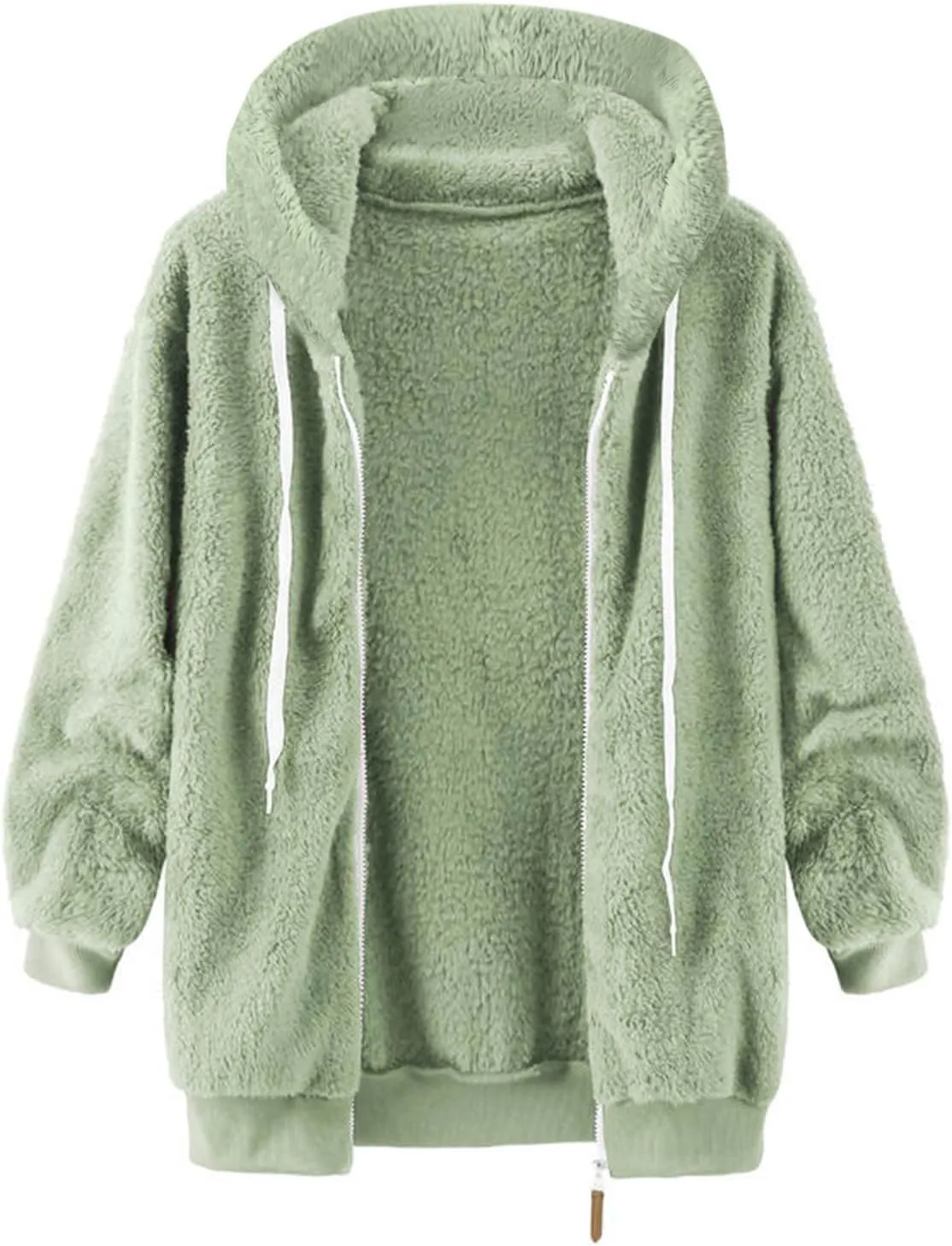 Womens Hoodies Fleece Sweater Tops 2024 Fashion Winter Warm Coat Jacket Full Zip Up Overcoat Jackets Outerwear