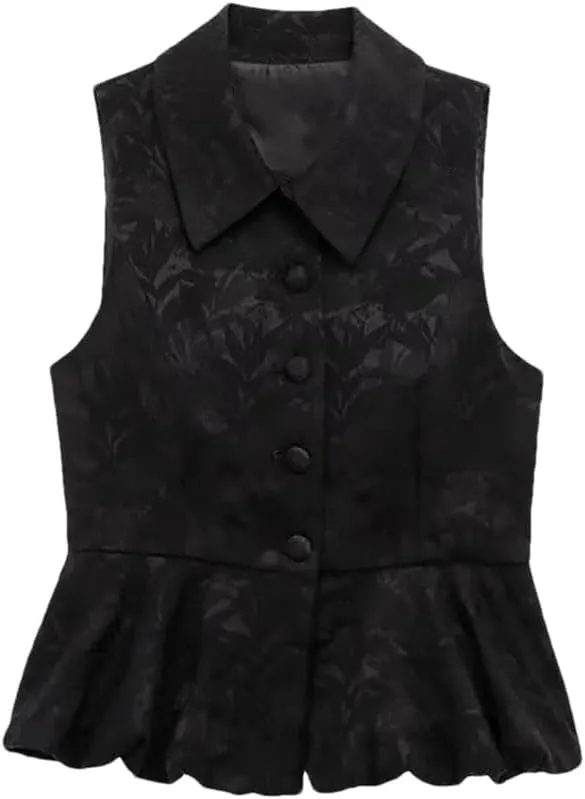 Women's Printed Casual Button Sleeveless Tank Top