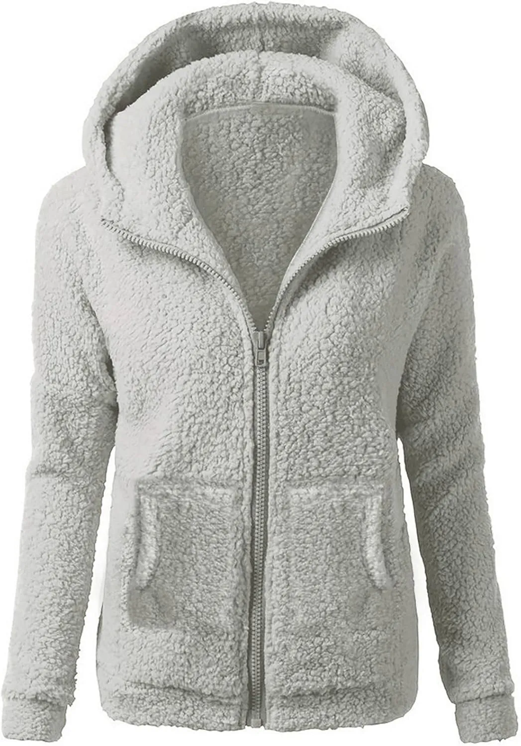 Womens Zip Up Hoodies Lightweight Fleece Fall Winter Coats Comfy Warm Plus Size Sherpa Jackets with Pockets