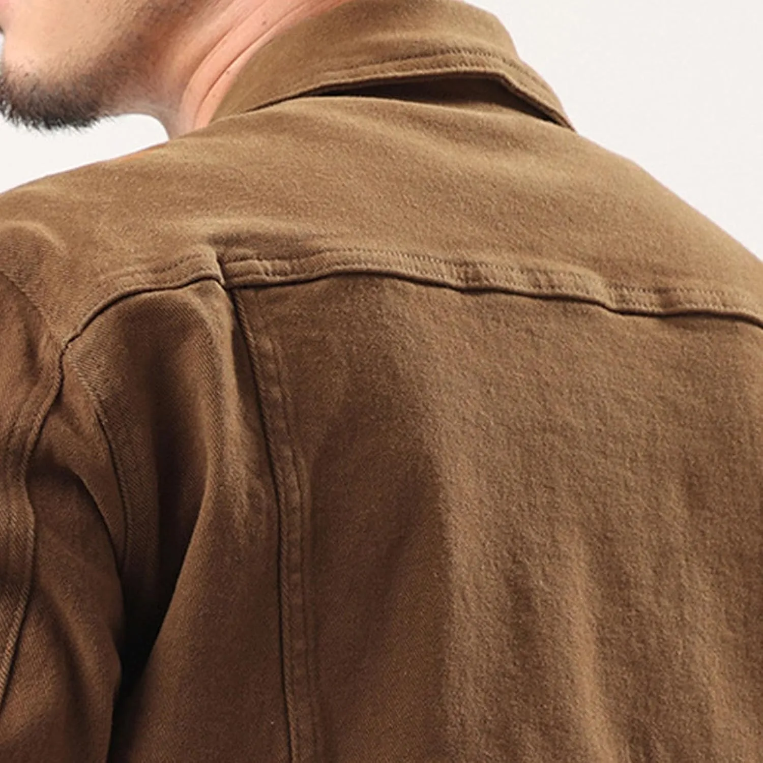 Xiaojmake Mens Denim Jacket Casual Button Down Washed Long Sleeve Trucker Jacket Distressed Jean Outwear Corduroy Work Coats