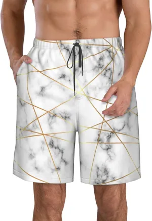 Yellow Palm Tree Beach Shorts Men's Swim Trunks Beach Board Shorts Quick Dry Bathing Suits Holiday Shorts