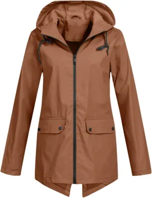 Yellow Rain Jacket Womens Waterproof with Hood Rain Coat with Hood Women Plus Size Winter Coats for Women Raincoats