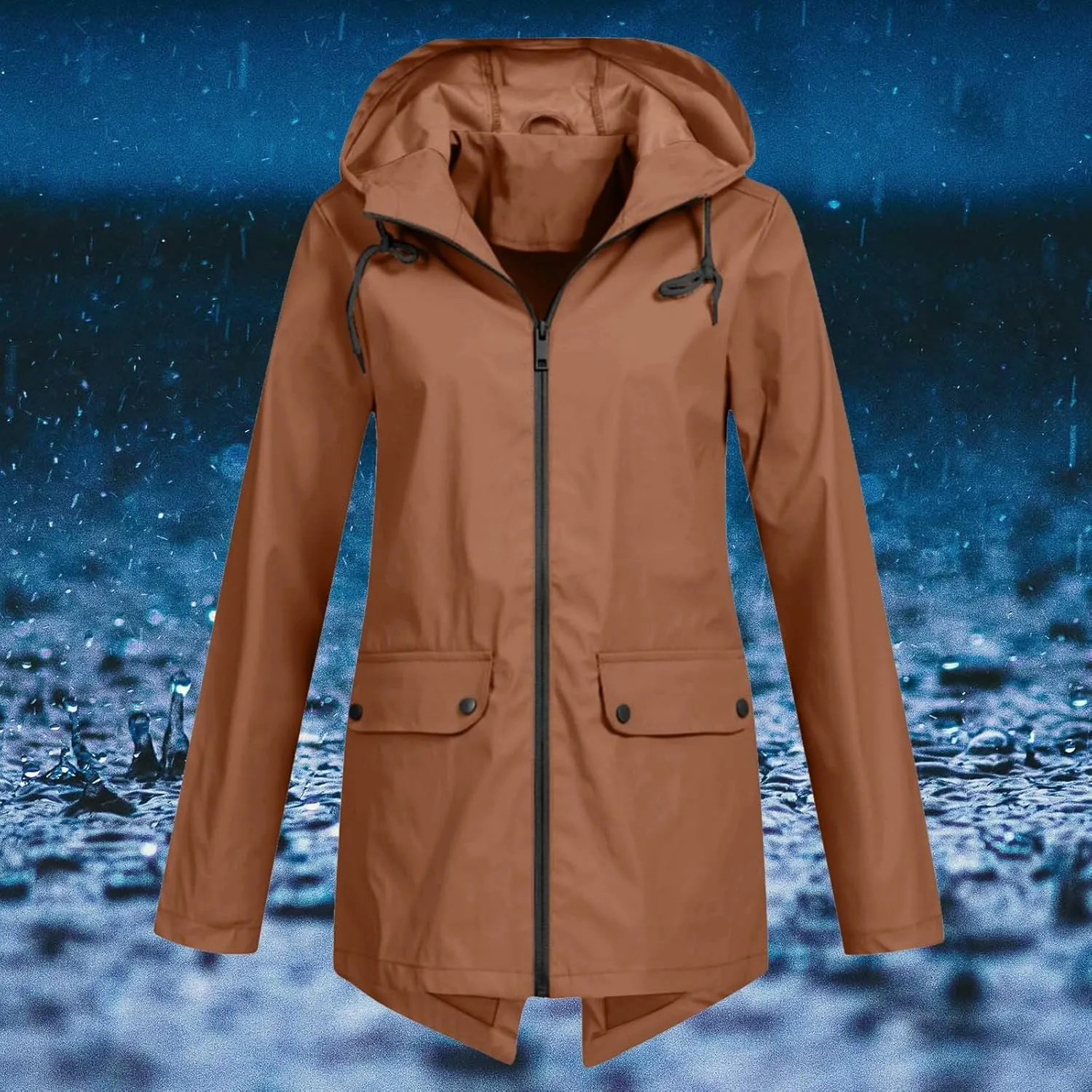 Yellow Rain Jacket Womens Waterproof with Hood Rain Coat with Hood Women Plus Size Winter Coats for Women Raincoats
