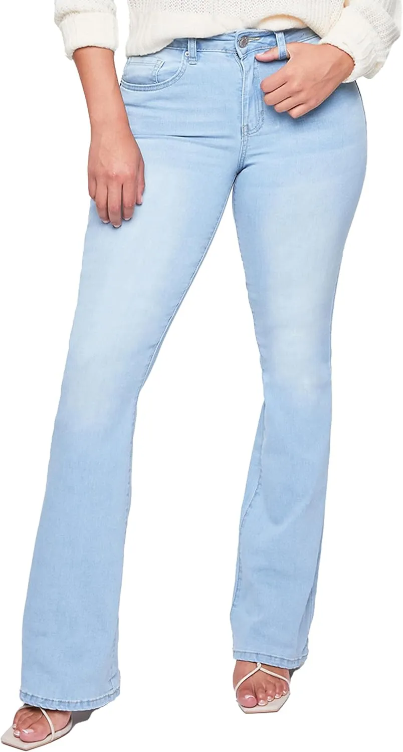 YMI Women's Tall Size Junior Classic High Rise Flare Jean-Long Inseam