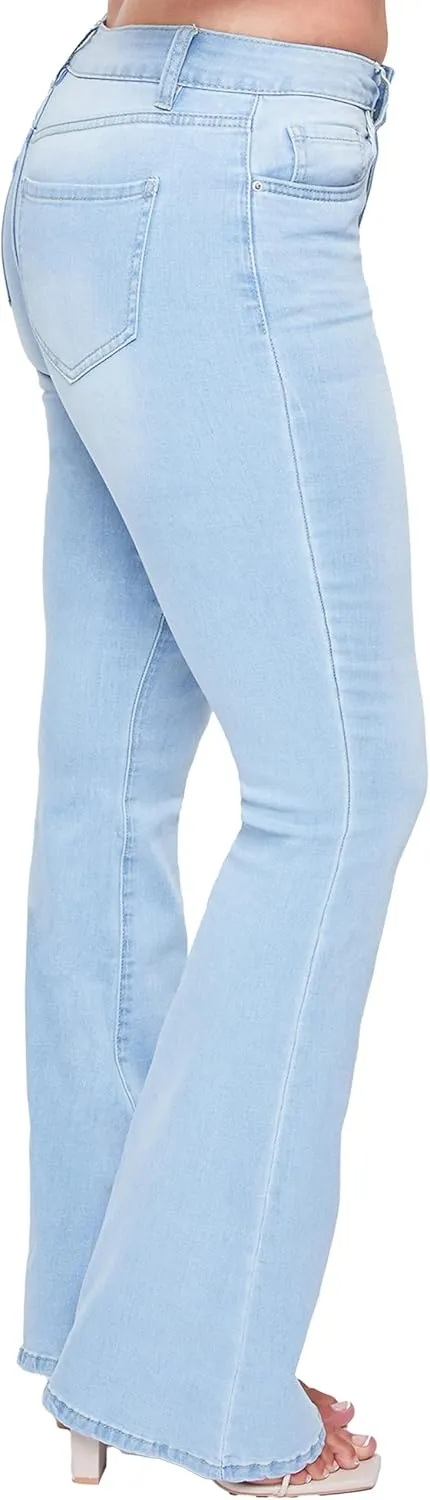 YMI Women's Tall Size Junior Classic High Rise Flare Jean-Long Inseam