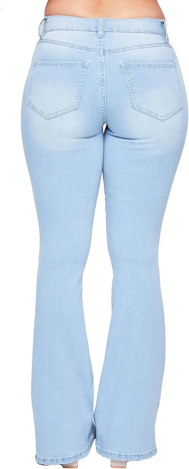 YMI Women's Tall Size Junior Classic High Rise Flare Jean-Long Inseam