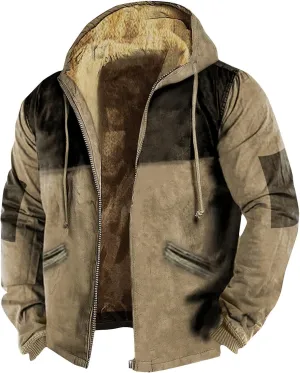Ymosrh Chamarra Para Hombre Fleece Hooded Jacket Lightweight Full Zip Winter Outdoor Coat For Hiking Camping Jackets