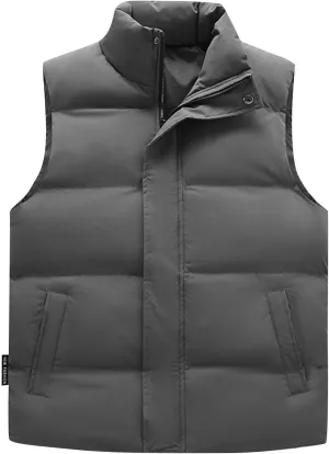 Ymosrh Men's Puffer Jacket Casual Outdoor Work Fishing Travel Sleeveless Down Vest Jacket Coat for Men, M-5XL