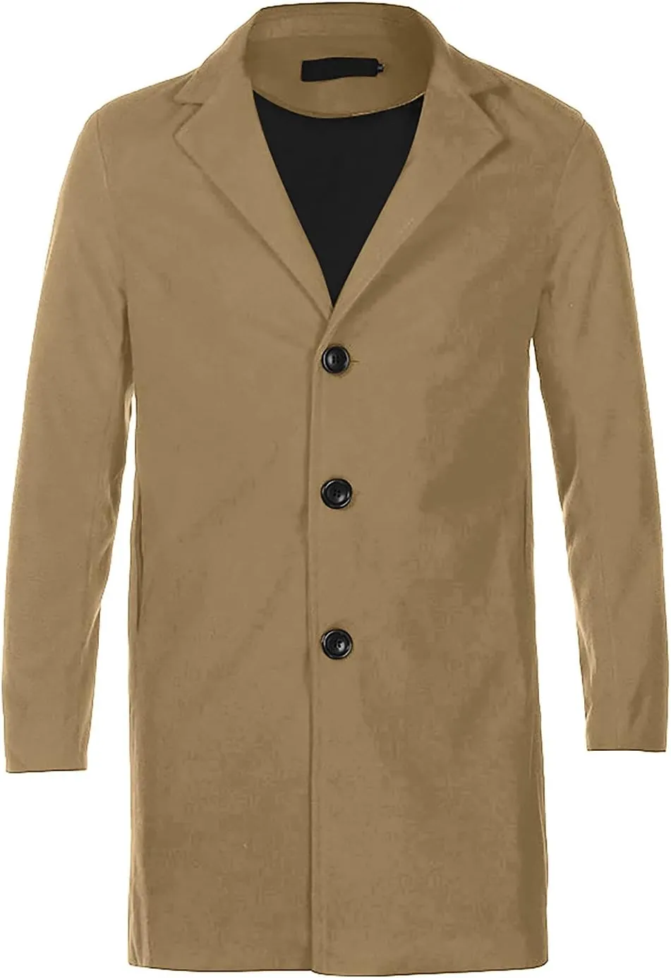 Ymosrh Winter Jackets for Men Formal Single Breasted Figuring Overcoat Long Wool Warm Jacket Outwear Mens
