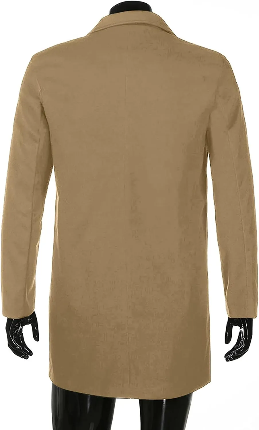 Ymosrh Winter Jackets for Men Formal Single Breasted Figuring Overcoat Long Wool Warm Jacket Outwear Mens