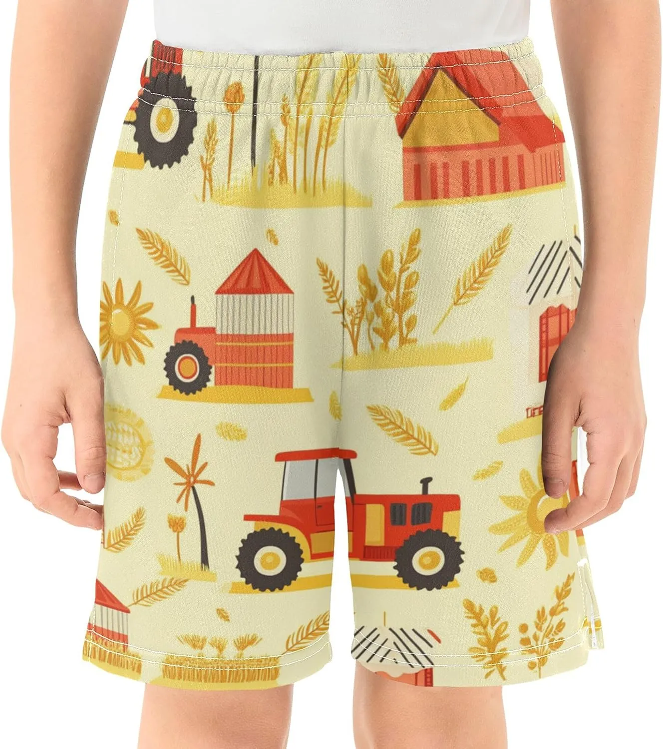 Youth Boys Cargo Shorts Lightweight Athletic Running Workout Shorts with Pockets