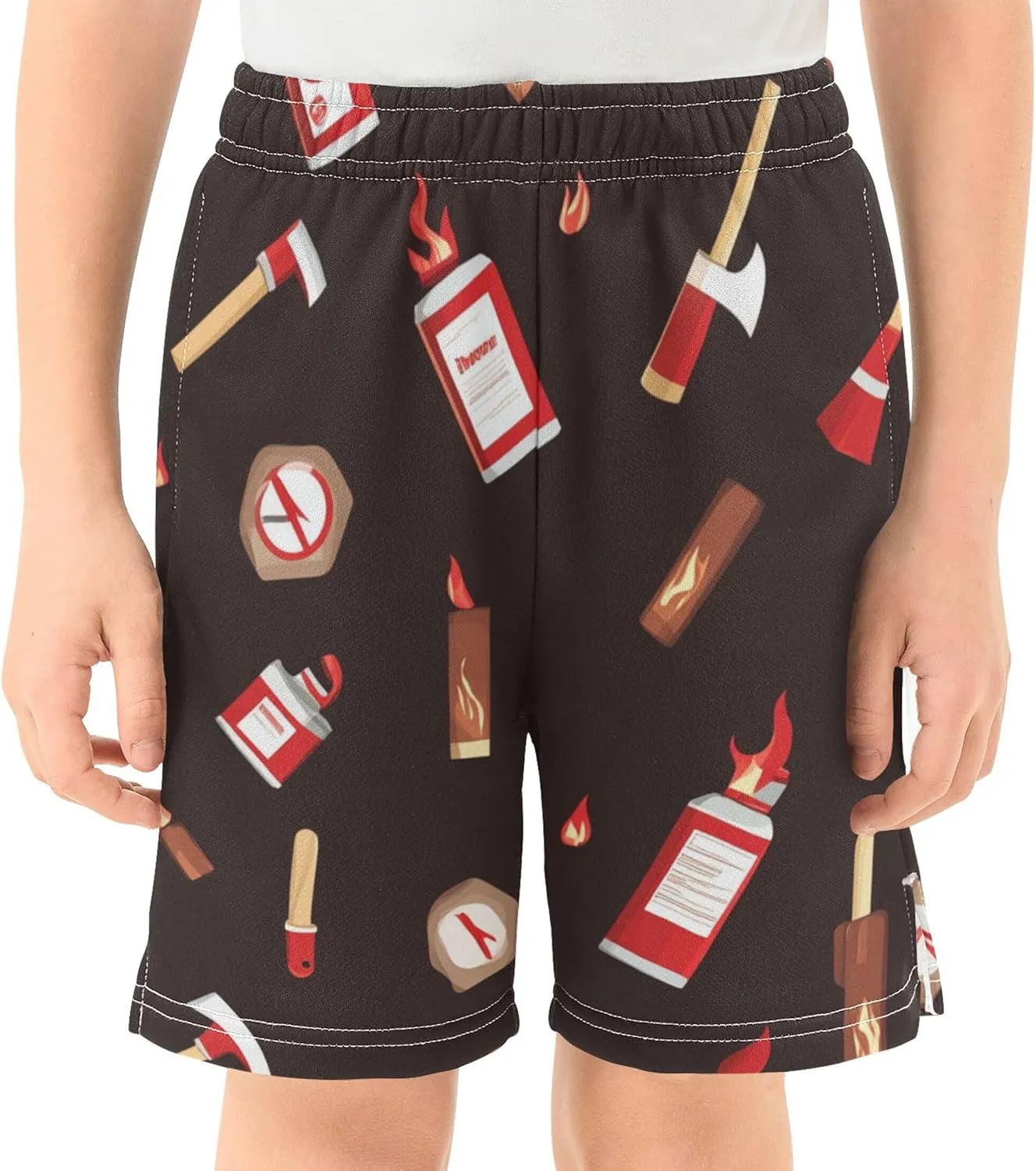 Youth Boys Cargo Shorts Lightweight Athletic Running Workout Shorts with Pockets