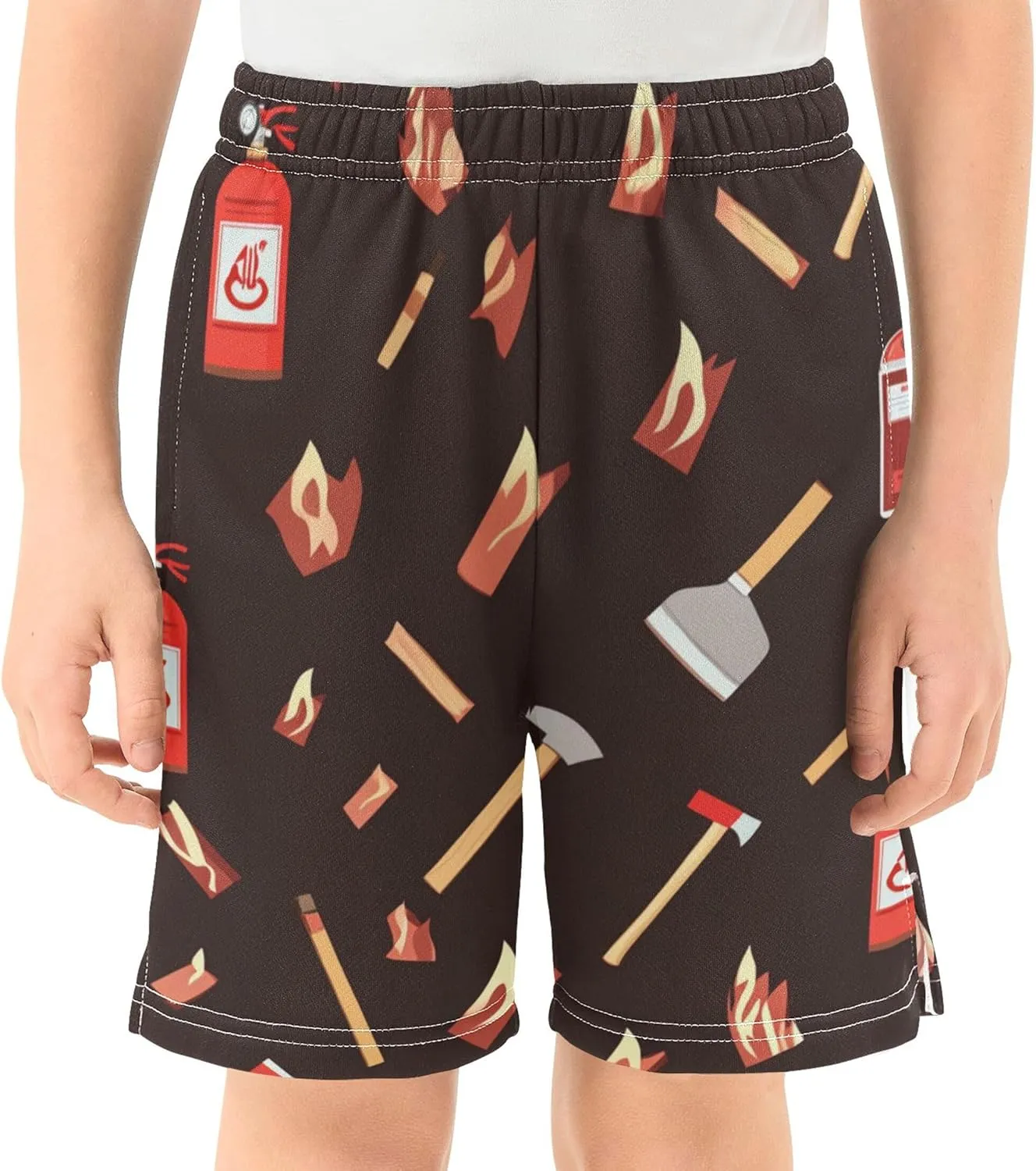 Youth Boys Cargo Shorts Lightweight Athletic Running Workout Shorts with Pockets