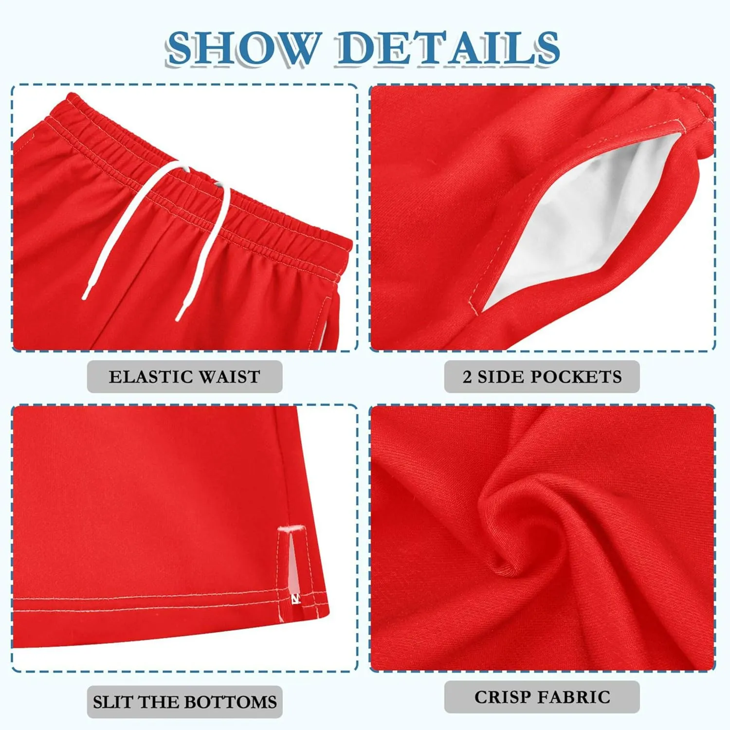 Youth Boys Cargo Shorts Lightweight Athletic Running Workout Shorts with Pockets
