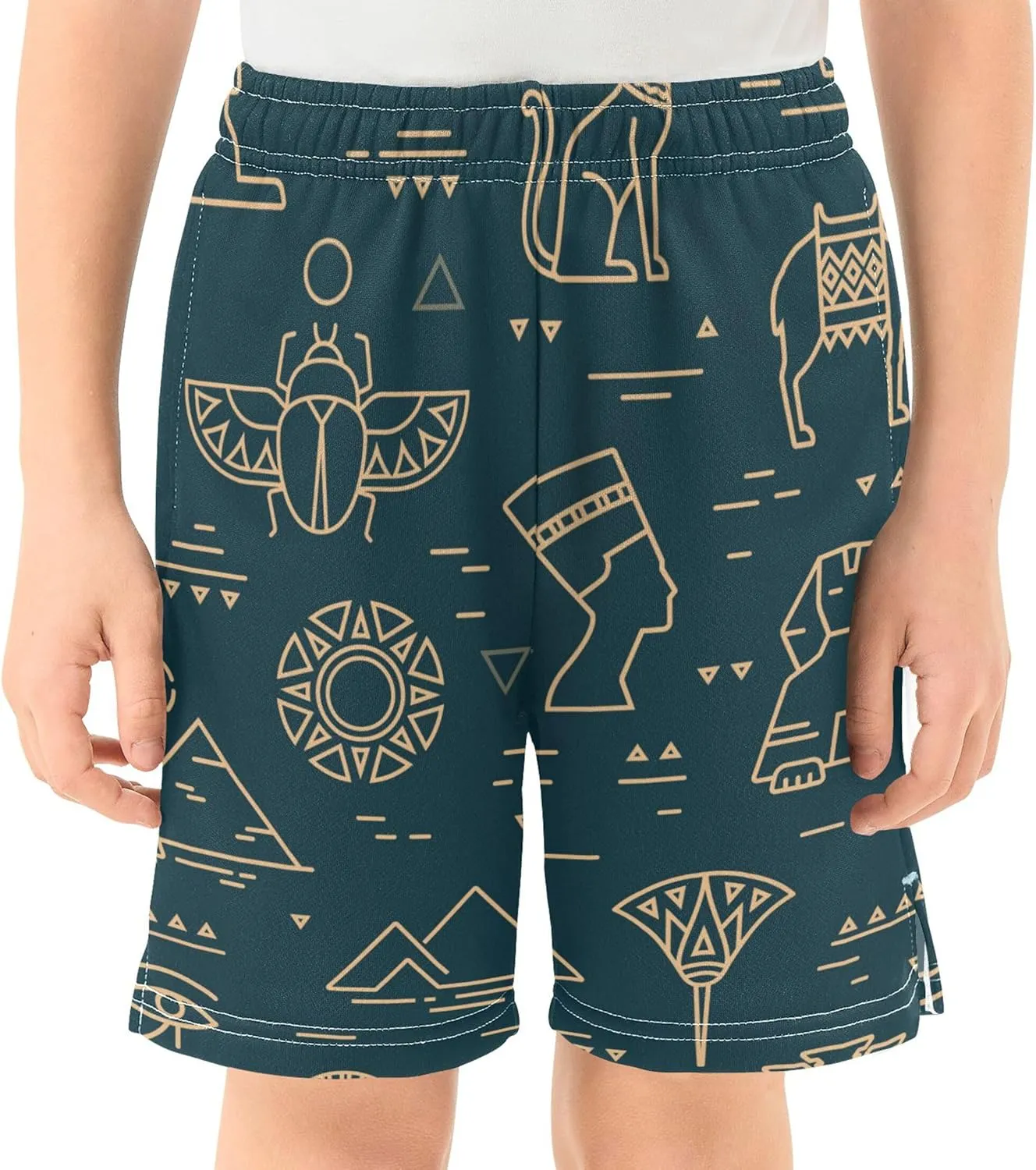 Youth Boys Cargo Shorts Lightweight Athletic Running Workout Shorts with Pockets