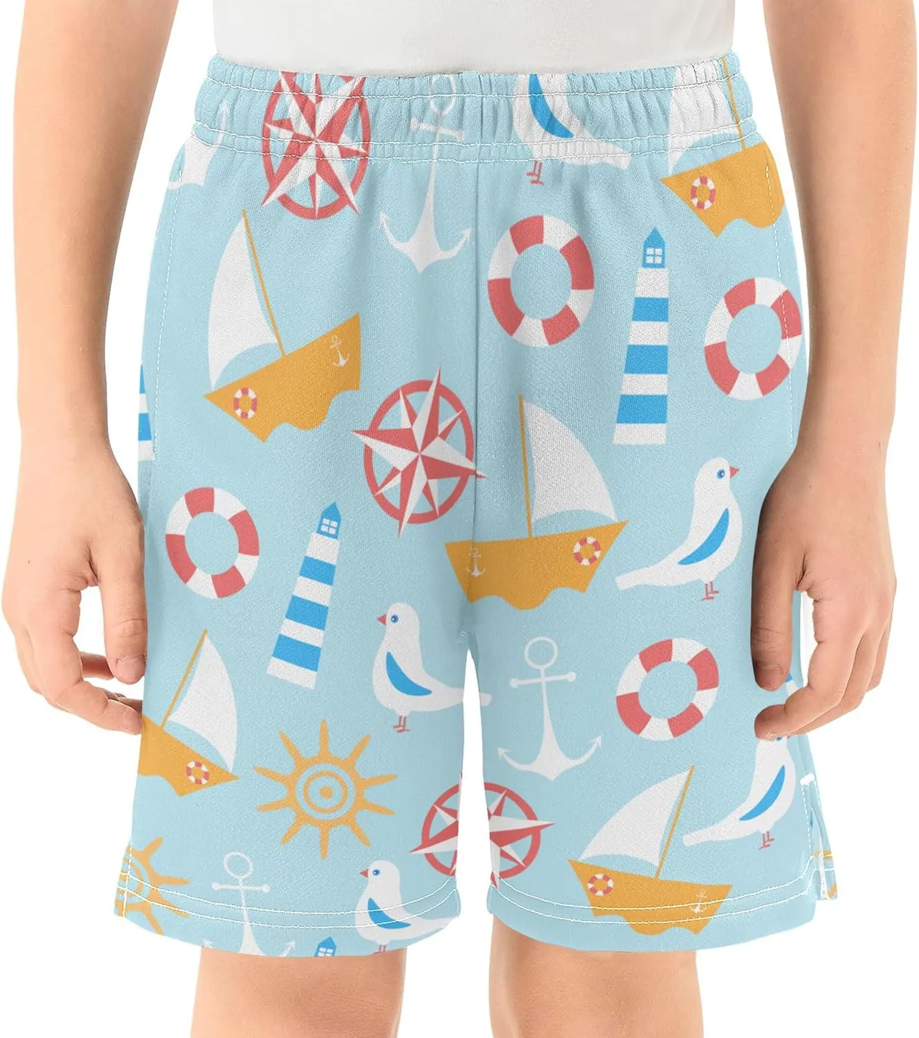 Youth Boys Cargo Shorts Lightweight Athletic Running Workout Shorts with Pockets