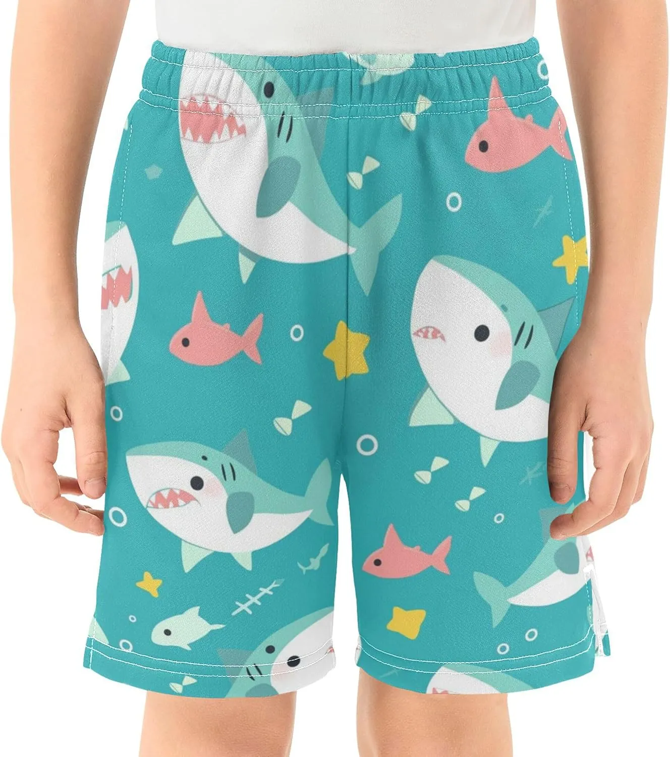 Youth Boys Cargo Shorts Lightweight Athletic Running Workout Shorts with Pockets