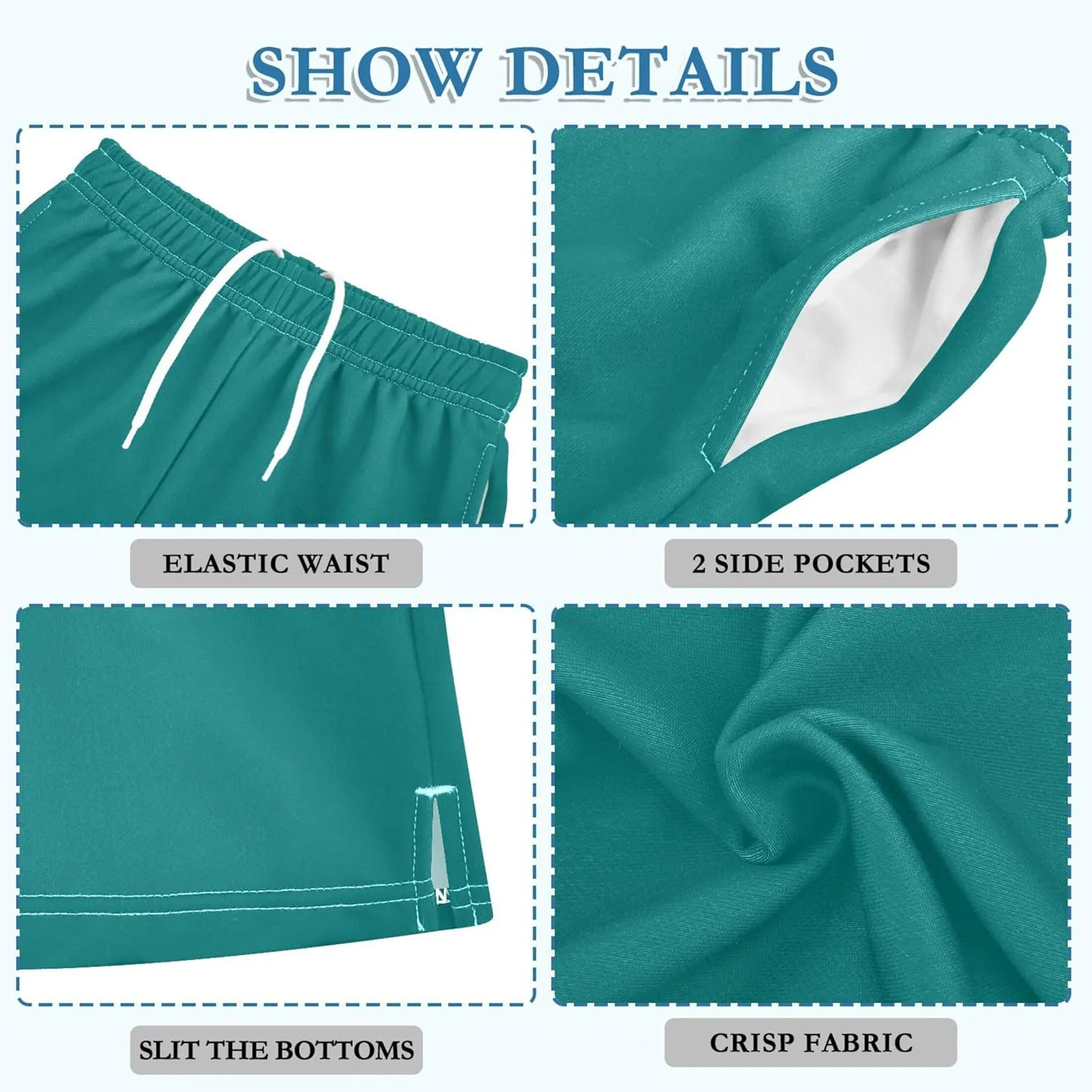 Youth Boys Cargo Shorts Lightweight Athletic Running Workout Shorts with Pockets