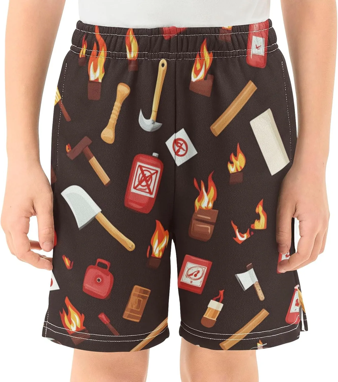 Youth Boys Cargo Shorts Lightweight Athletic Running Workout Shorts with Pockets
