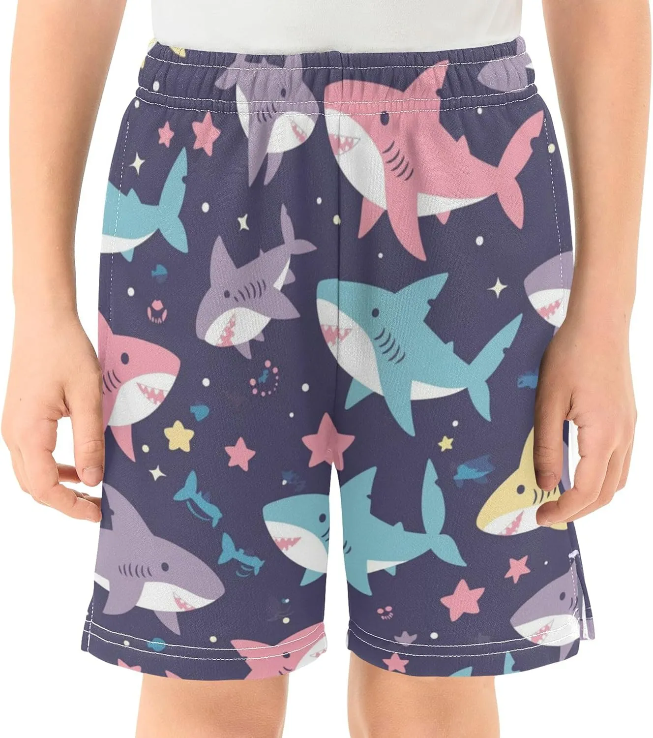 Youth Boys Cargo Shorts Lightweight Athletic Running Workout Shorts with Pockets