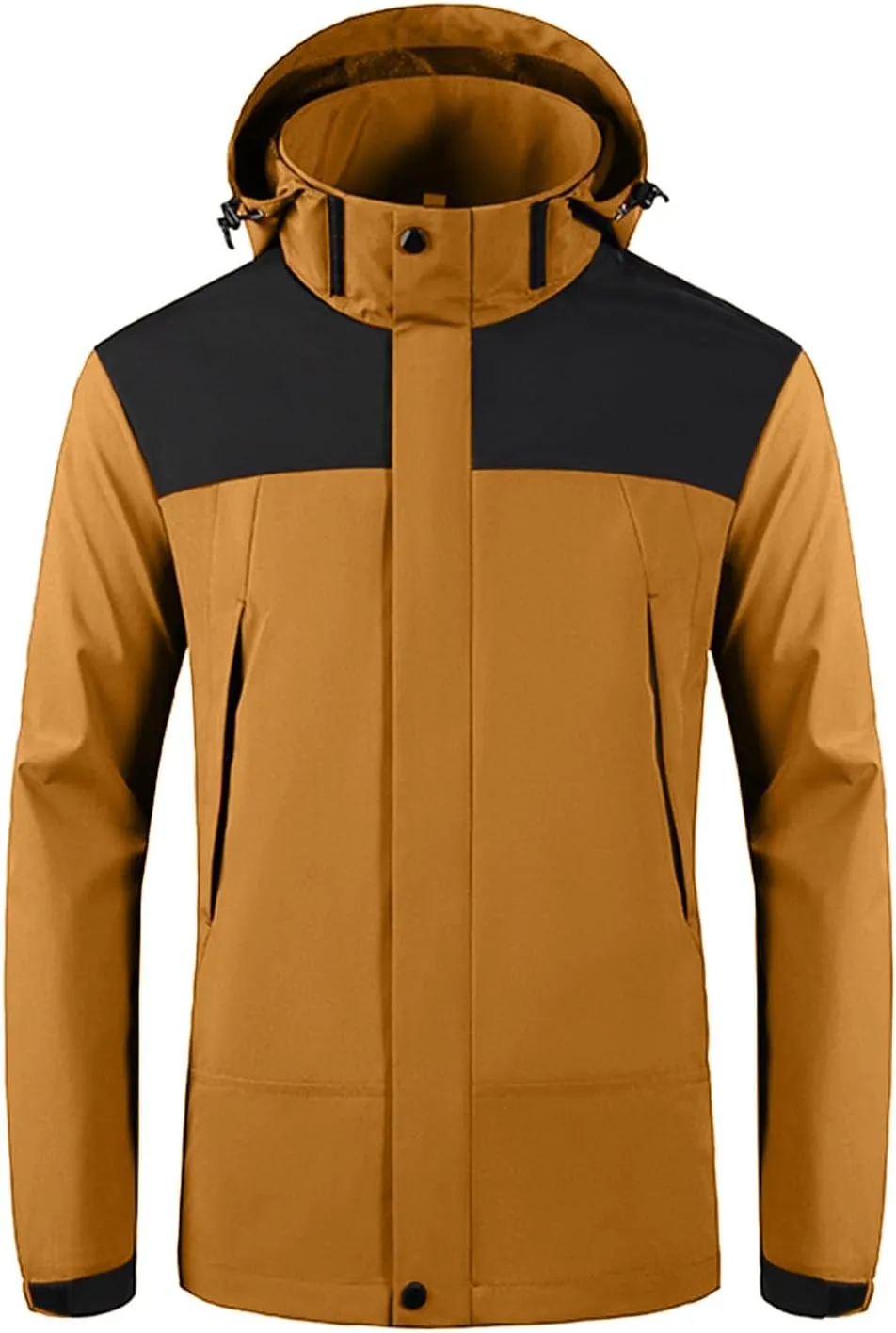 Zeiyignr Men's Waterproof Ski Snow Jacket Lightweight Rain Jacket with Hood Mountain Hiking Windbreakers Casual Parka Coats