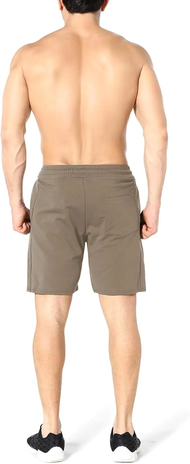 ZENWILL Mens Gym Running Shorts, Workout Athletic Bodybuilding Fitness Shorts with Zip Pockets