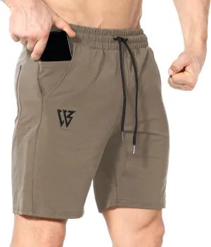 ZENWILL Mens Gym Running Shorts, Workout Athletic Bodybuilding Fitness Shorts with Zip Pockets
